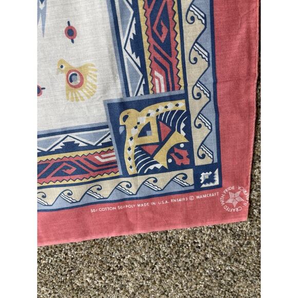 Vintage Wamcraft Union Made in USA Western Native Bandana Handkerchief Set Of 3 - Picture 3 of 8